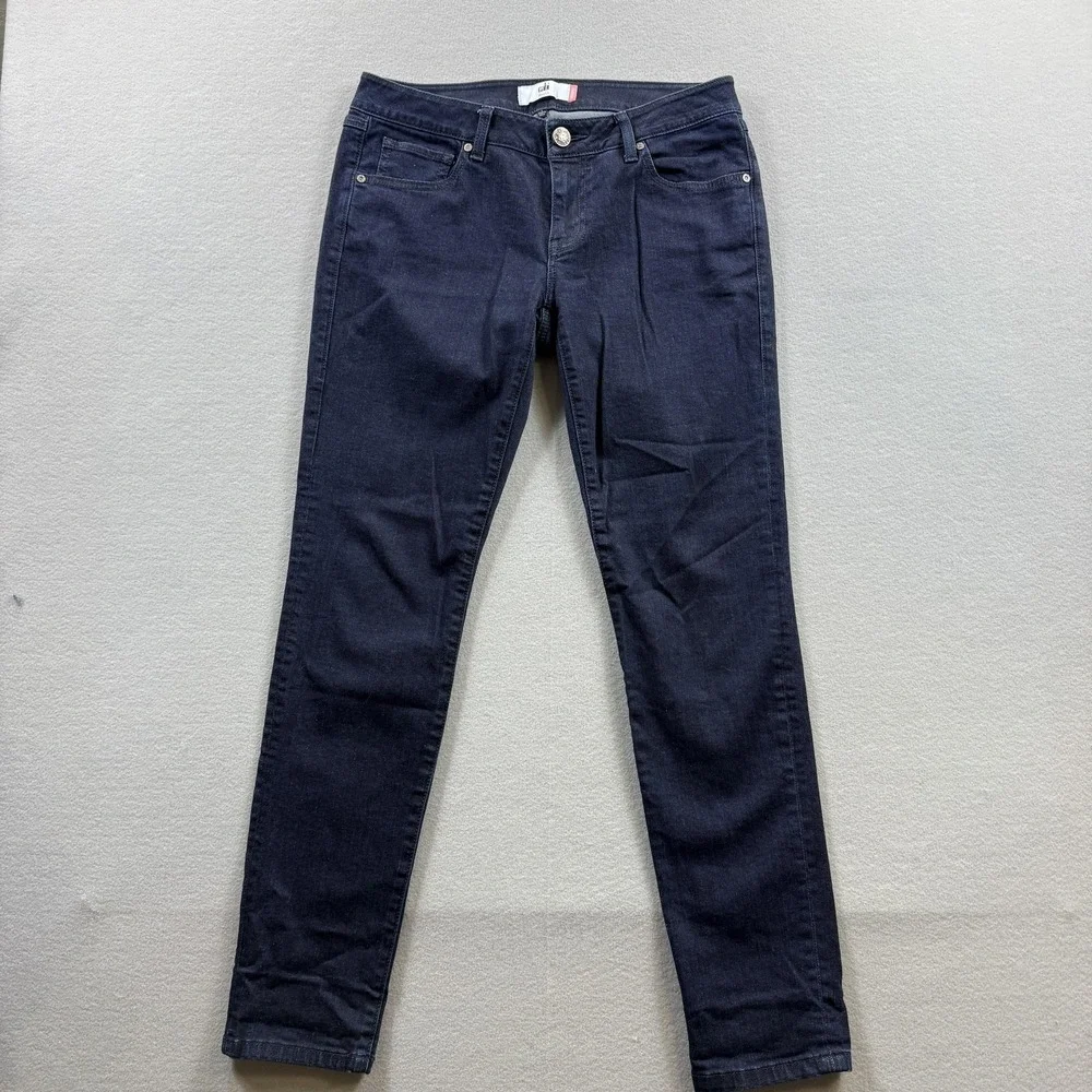 CAbi Skinny Jeans Womens 6 Blue Dark Wash Slim Stretch Denim‎ 5-Pocket 32x29.5